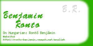 benjamin ronto business card