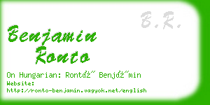 benjamin ronto business card